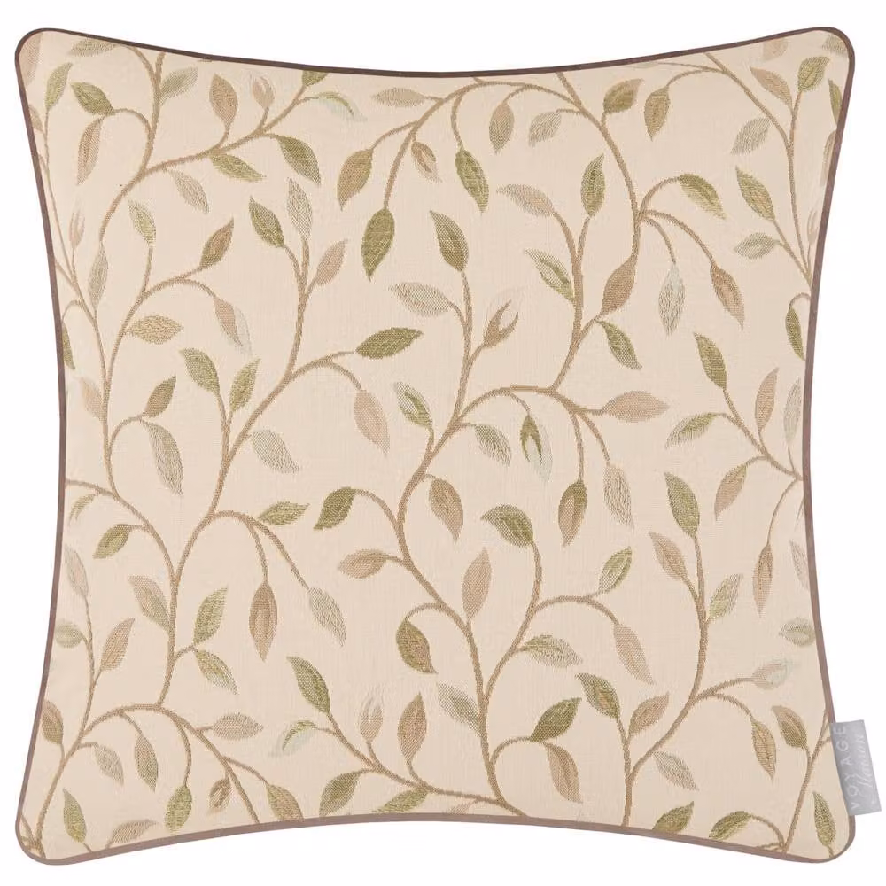 Voyage Maison Cervino Floral Woven Jacquard Feather Filled Cushion in Beige and Green, W/D/H: 43 x 43 x 43 cm – 2