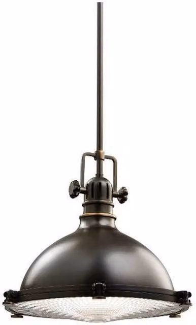 Elstead Hatteras Bay Medium Dome Ceiling Pendant Light in Bronze with E27 Socket