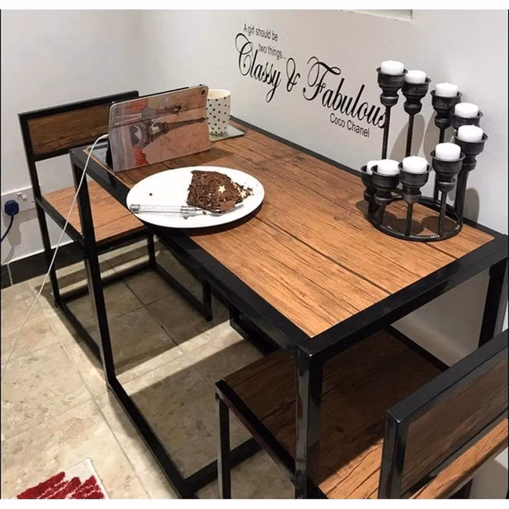 SPETLEK Modern Brown Dining Room Furniture Set with Rectangular Table and Chairs – 1