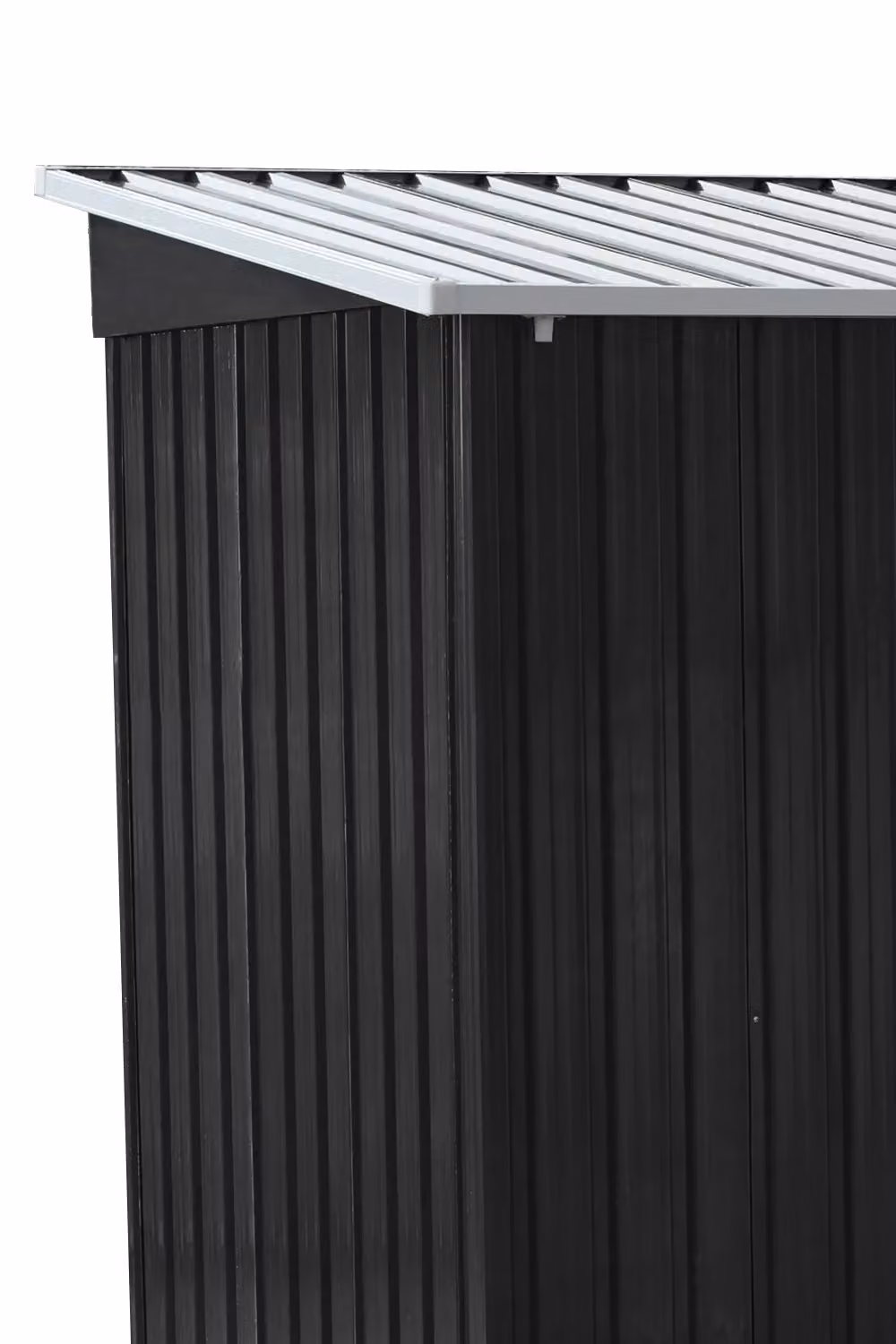 Living and Home Metal Garden Storage Shed with Pent Roof, Lockable Sliding Doors and Window, Charcoal Black, W: 243.84 cm, D: 182.88 cm, H: 205.0 cm – 3