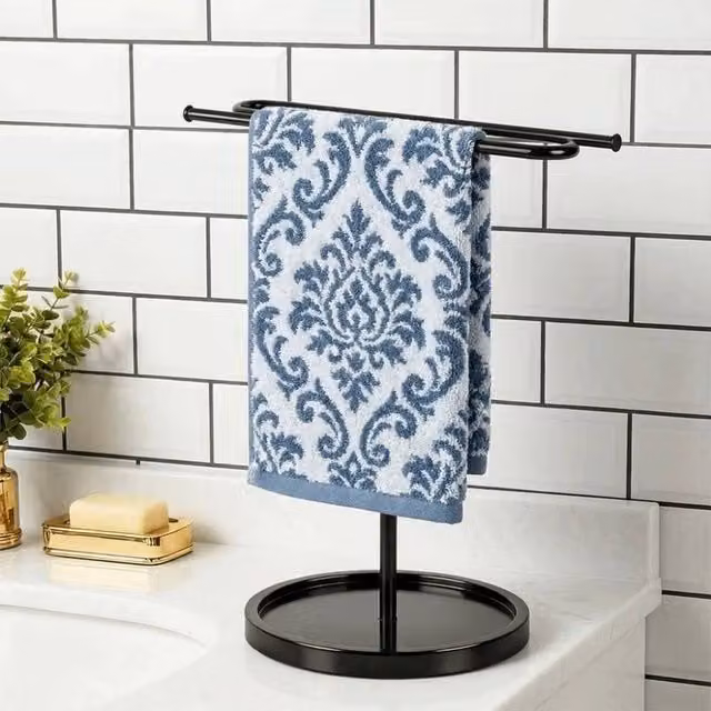 KORVIXA S-Shape Freestanding Kitchen Towel Rack in Black – 1