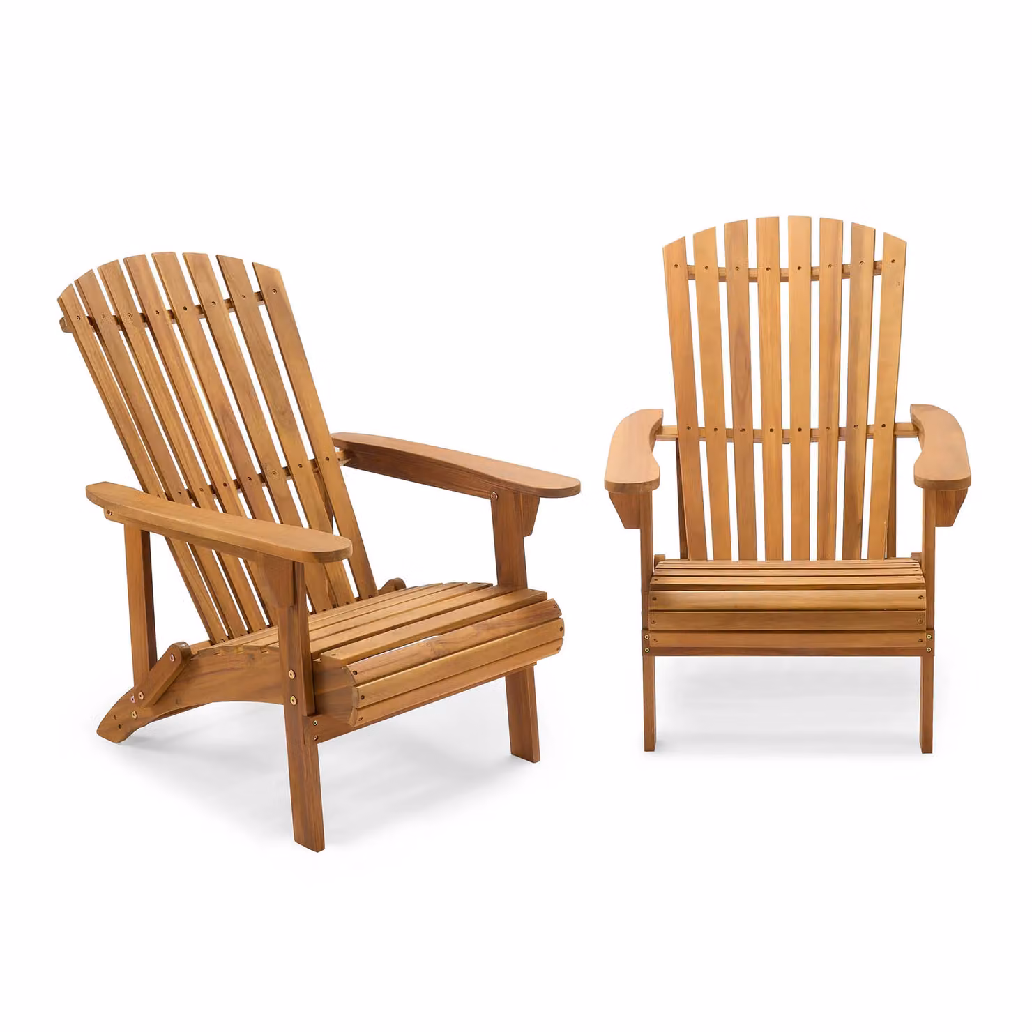 VonHaus Hudson Acacia Wood Adirondack Garden Chairs, Set of 2, Brown – 2