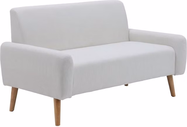 Livingandhome 2-Seat Modern Corduroy Loveseat Sofa in Beige