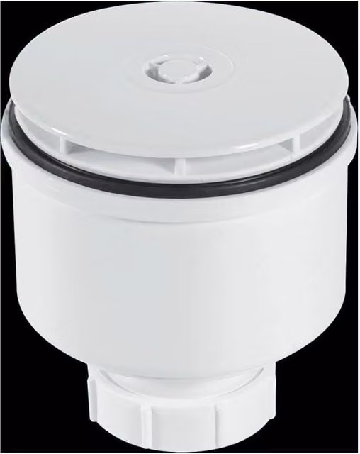 McAlpine White Plastic Round Vertical Shower Trap with 2 inch Universal Connection