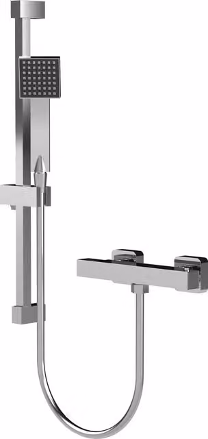 Balterley Chrome Bar Valve and Slide Rail Shower Kit with Hand Shower in Silver