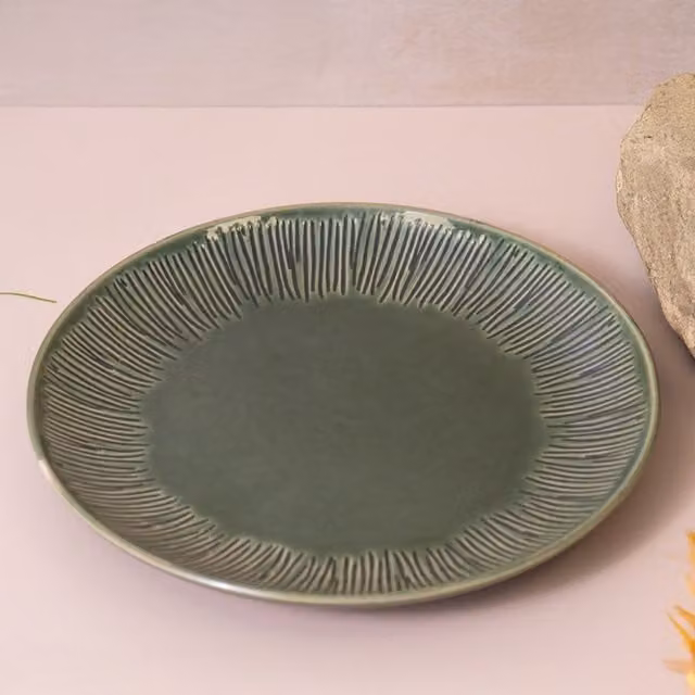 Mikasa Jardin Floral Stoneware Side Plates, Set of 4, Green, Diameter: 21.5 cm