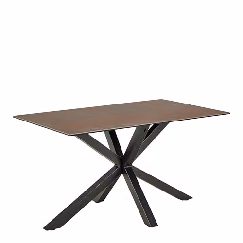 Furniture To Go Heaven Dining Set with Ceramic Rusty Brown Rectangular Table and 4 Dean Beige Swivel Dining Chairs, W: 135 cm, H: 80 cm – 2