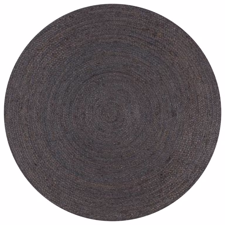 Berkfield Home Handmade Braided Jute Round Rug in Grey, Diameter: 100 cm