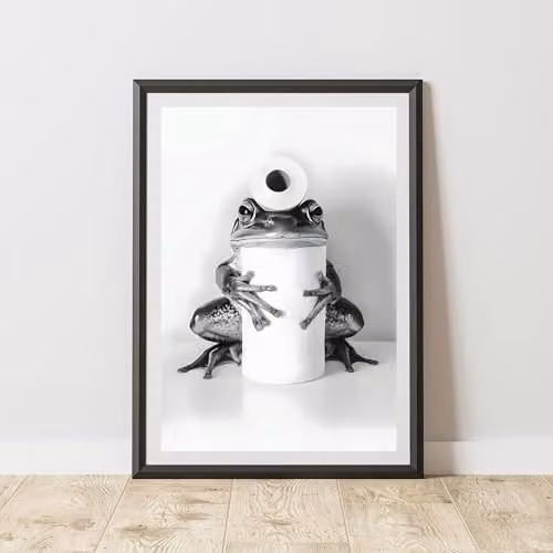 60 Second Makeover Frog Toilet Roll Animal Print Paper Poster, A3