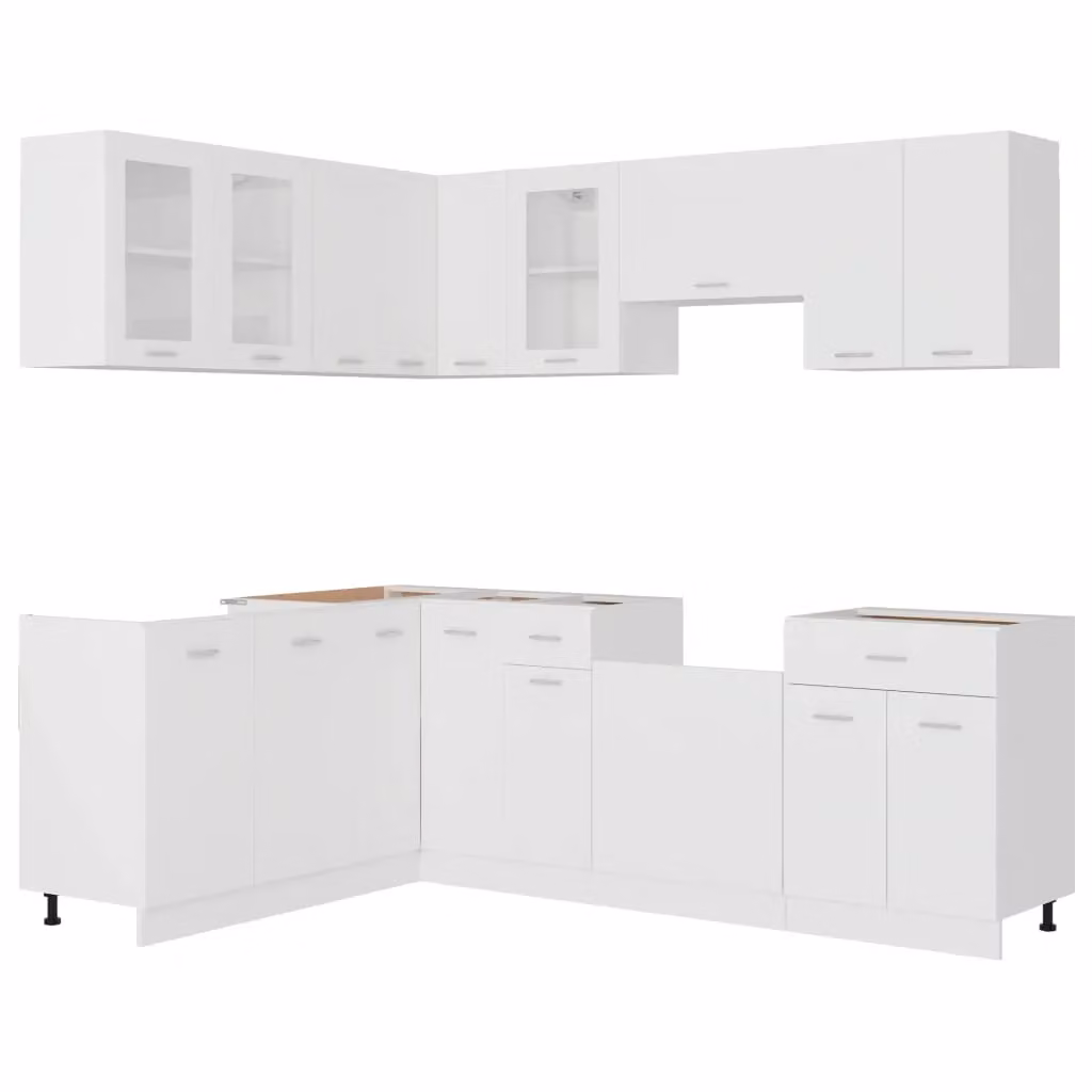 Berkfield Home Lyon 11 Piece Modern Kitchen Cabinet Set in White Matt Engineered Wood – 2