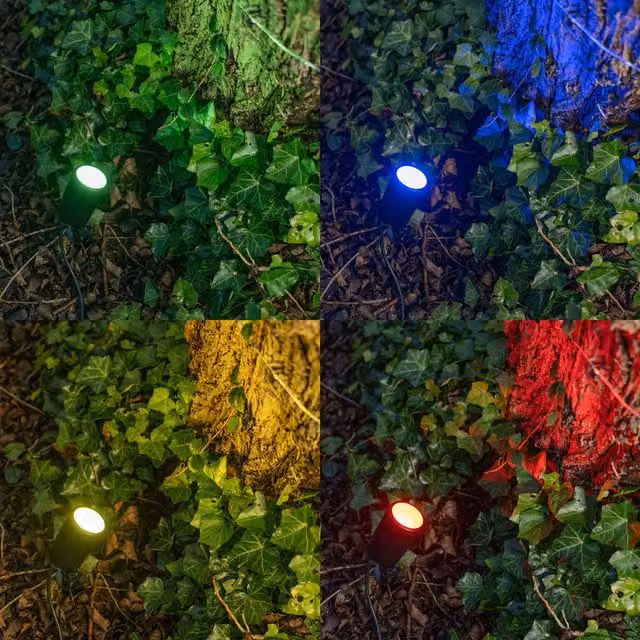 ValueLights Smart RGB IP65 Adjustable Ground Spike Stake Spotlight in Black