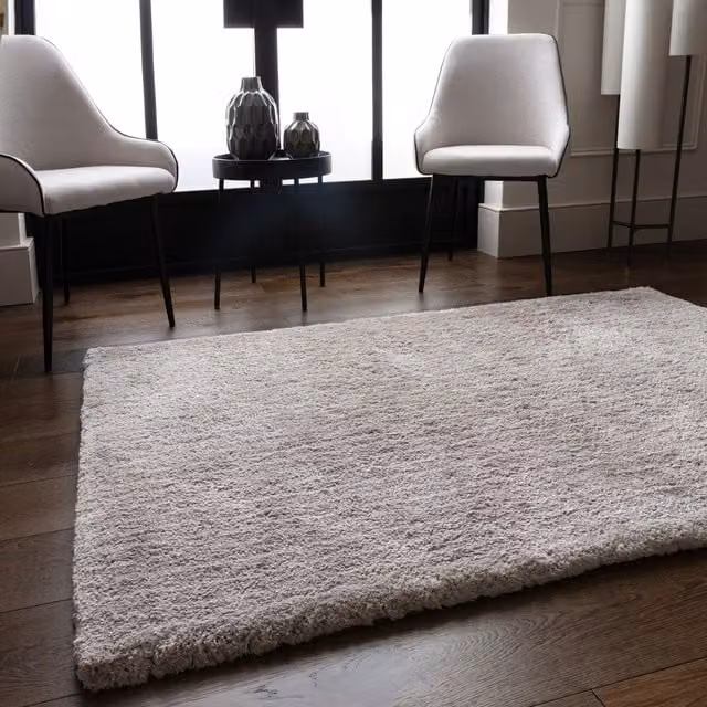 Asiatic Carpets Opulence Silver Luxury Soft Shaggy Rug, Silver, Width: 290 cm