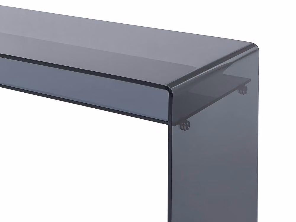Vente-unique STILEOS Writing Desk with Tempered Glass and Single Niche in Anthracite Grey – 3