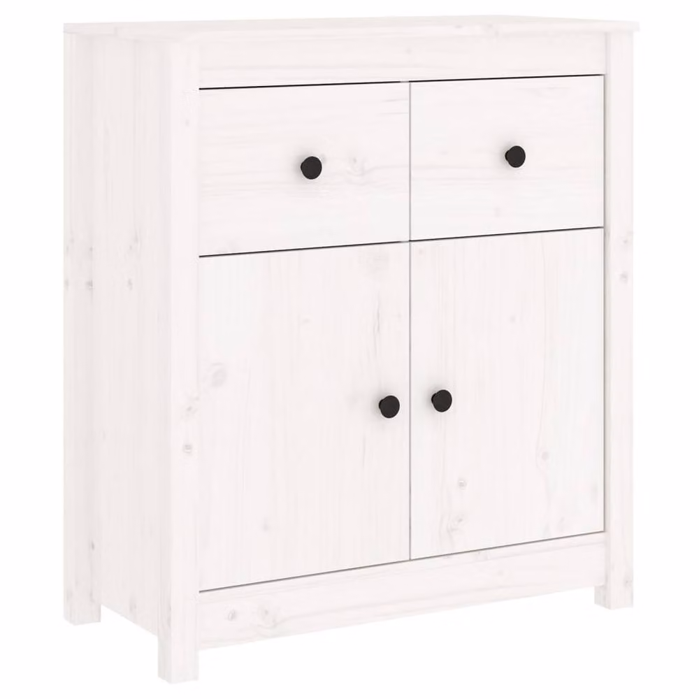 Berkfield Home White Solid Wood Pine Sideboard W/D/H: 70 x 35 x 80 cm – 2