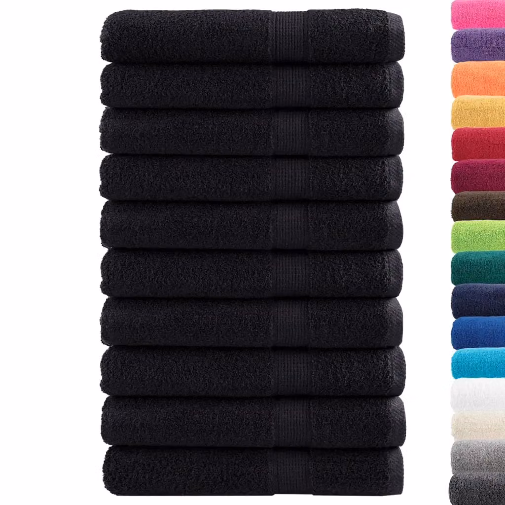 Berkfield Home SOLUND Premium Cotton Sauna Towels, 10 Pack, Black, W: 80 cm x L: 200 cm, 600 gsm – 2
