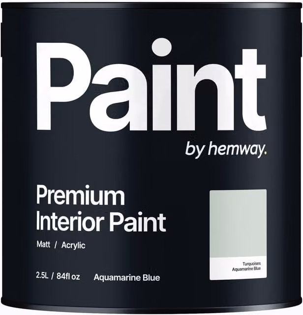 Hemway Matt Acrylic Dispersion Interior Paint in Blue/Turquoise, 2.5L