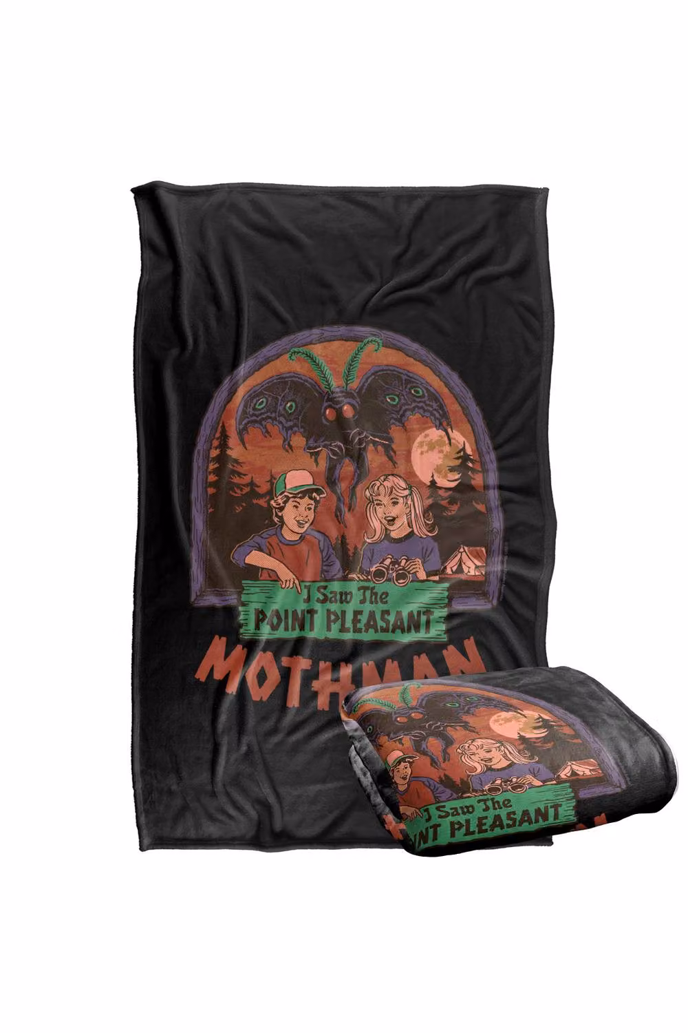 Steven Rhodes I Saw The Mothman Super Soft Fleece Throw Blanket, Multicolour, W/D/H: 152 x 127 cm – 2