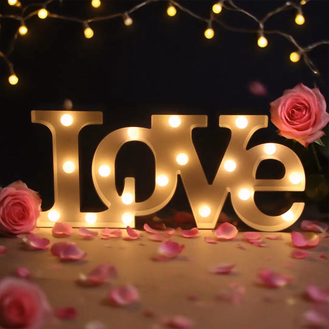 Bright Zeal LOVE Indoor Decorative Light in White, 40.64 x 40.64 x 45.08 cm – 2