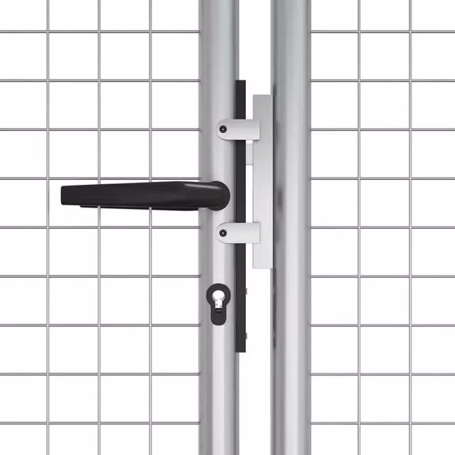 Berkfield Home Durable Galvanised Steel Garden Gate, Silver, W: 415 cm, H: 175 cm