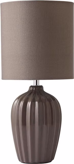 ValueLights Carbone Fluted Ceramic Table Lamps, Set of 2, Grey