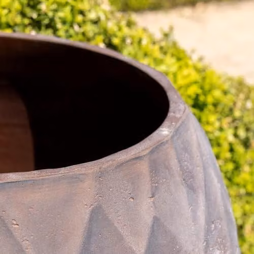 Primrose Brown Concrete Round Planter Tub – 2