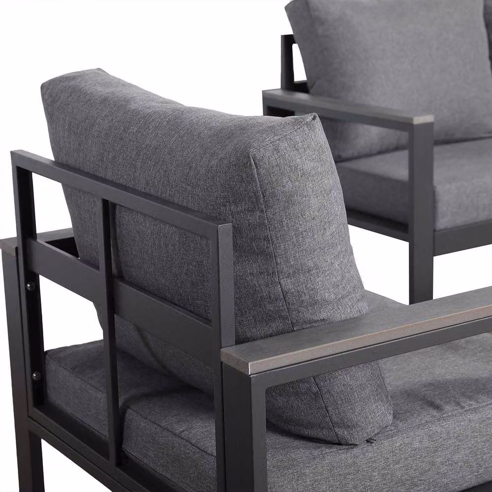 Furnishings For Less UK 4 Seater Aluminium Garden Sofa Set with Coffee Table and Grey Cushions – 2