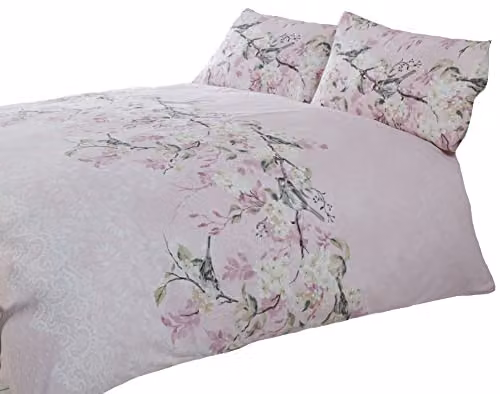 Rapport Eloise Floral Duvet Set and Pillowcase, Pink, W: 180 cm, H: 200 cm