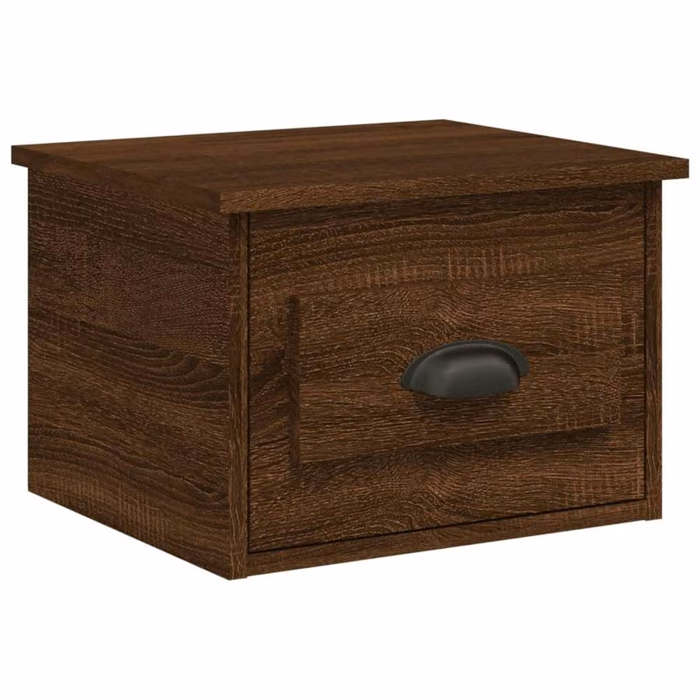 Berkfield Home Elegant Wall-mounted Bedside Cabinets, 2 Piece Set, Brown Oak, W: 41.5 cm, D: 36 cm, H: 28 cm – 4