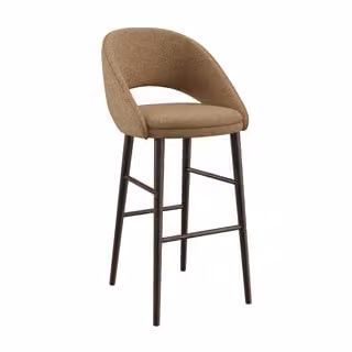 Dome Deco BEND Bar Chair in Beige Fabric with Metal Frame