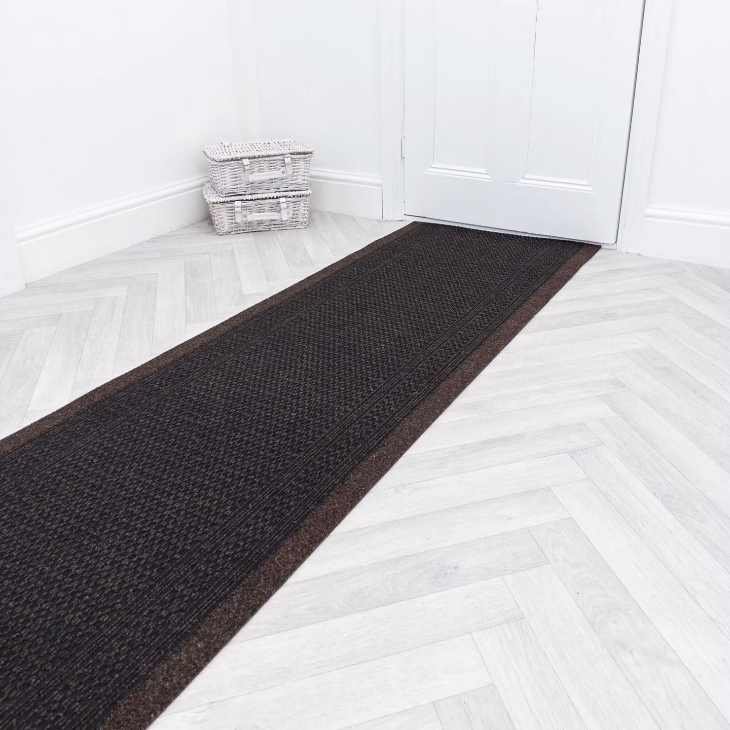 runrug Aztec Hallway Carpet Runner Rug in Dark Brown, W: 66 cm, L: 300 cm – 4