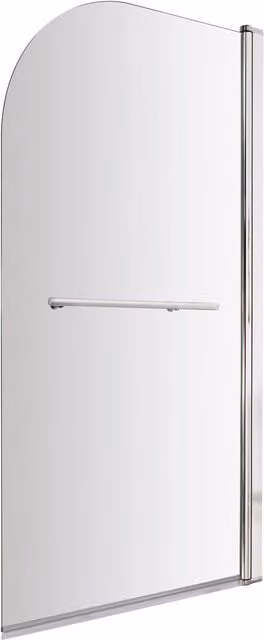 Balterley 6mm Clear Glass Reversible Shower Screen and Towel Rail with Chrome Finish, W: 79 cm, H: 143 cm