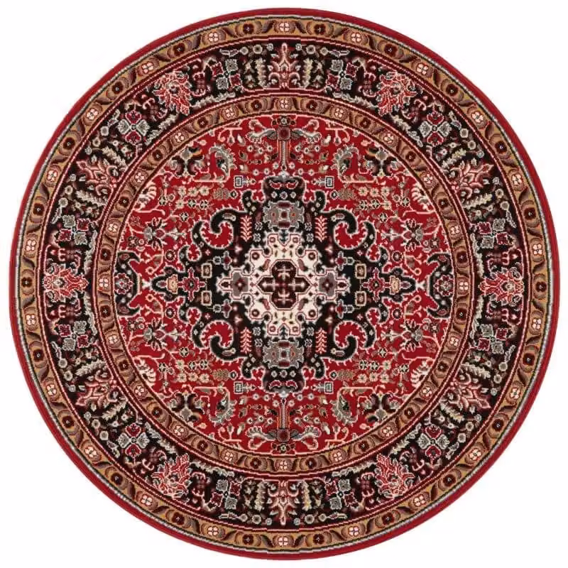 THE RUGS Design Oriental Skazar Isfahan Round Rug, Multicolour Red Green and Black, Diameter: 160 cm – 3
