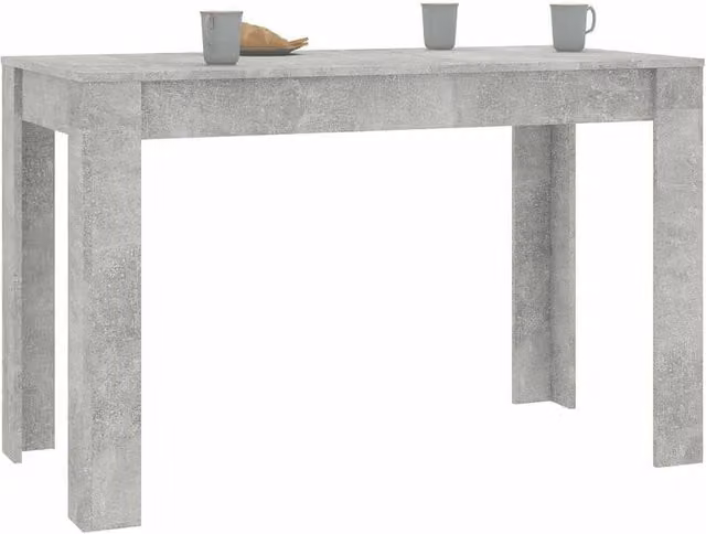 Berkfield Home Rectangular Dining Table in Concrete Grey, W/D/H: 120 x 60 x 76 cm – 1