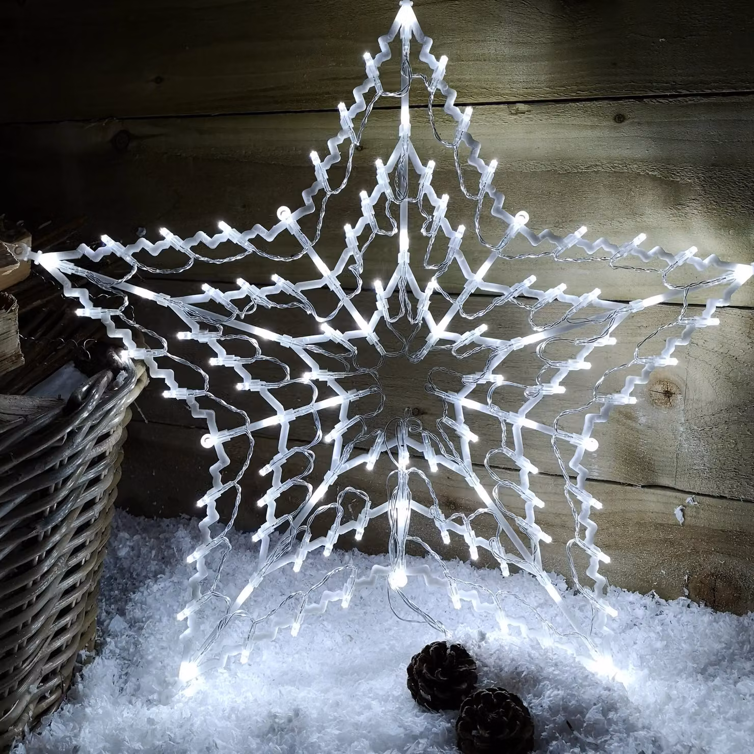 Samuel Alexander White 100 LED Hanging Star Christmas Decoration for Indoor and Outdoor Use, 50 cm – 2