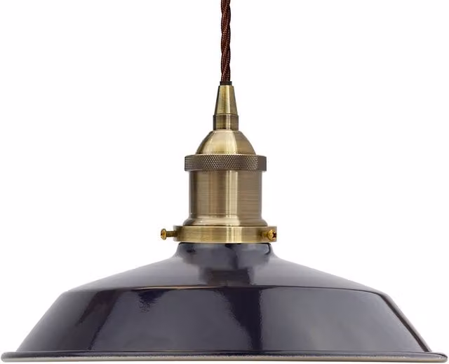 SE Home Trinity Small Metal Pendant Light in Blue and Antique Brass