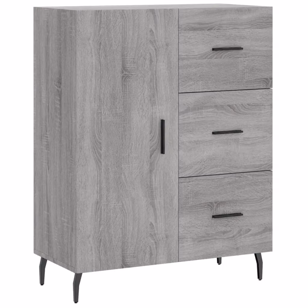 Berkfield Home Grey Sonoma Sideboard, W: 69.5 cm, D: 34 cm, H: 90 cm – 2