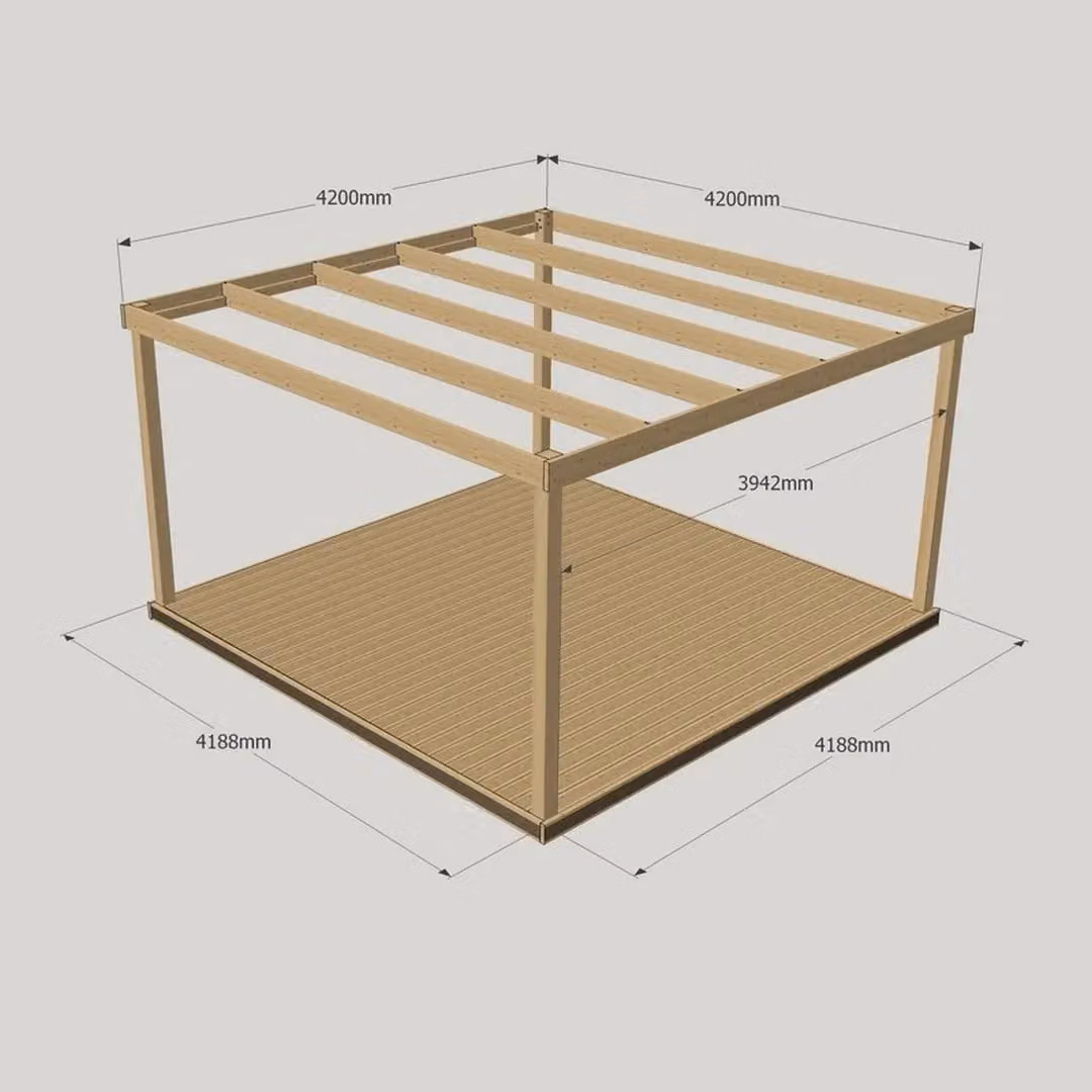 Rutland County Garden Furniture Box Pergola and Decking Kit in Green Wood – 3