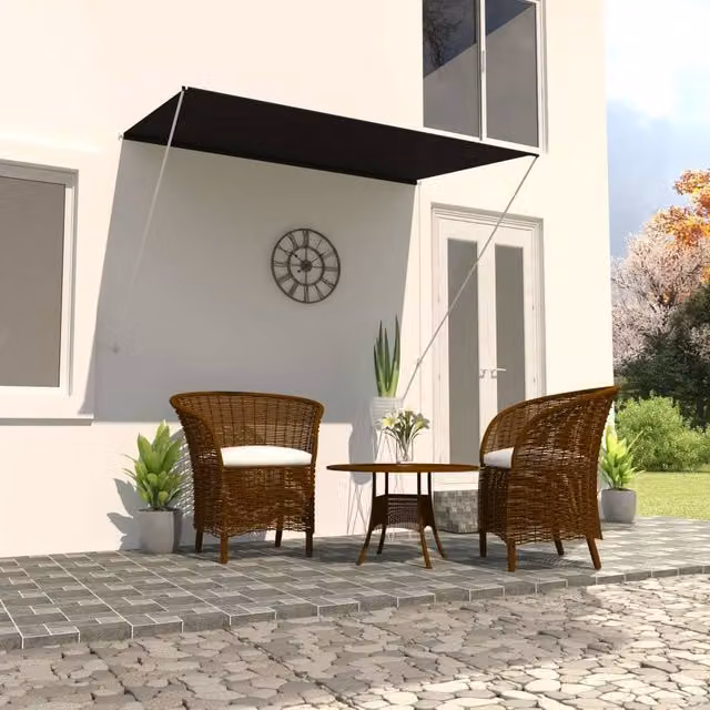 Berkfield Home Retractable Awning in Anthracite Black, W/D/H: 200 x 150 cm