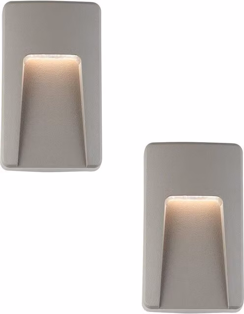 Loops 2 Pack Vertical Outdoor Pathway Guide Lights in Grey with Indirect CCT LED – 1