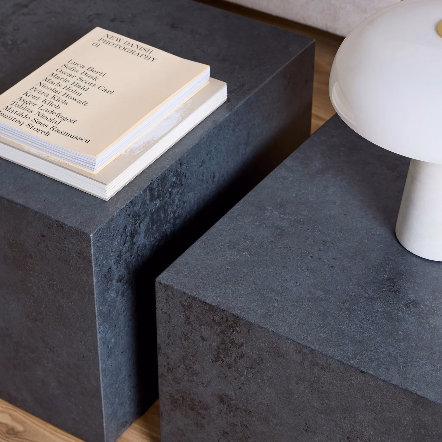 Furniture To Go Dice Square Coffee Table Set in Black Ocean Rough Paper – 5