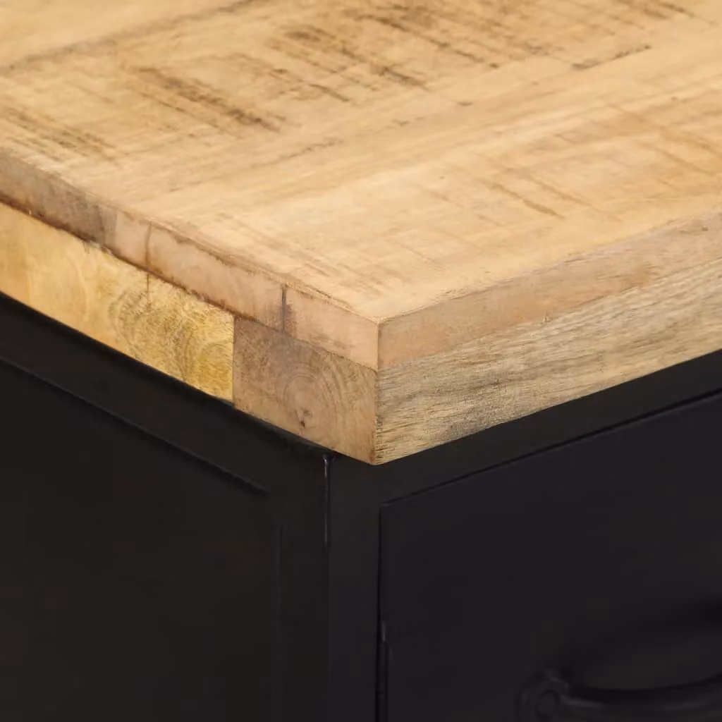Berkfield Home Rustic Brown Mango Wood Sideboard, W/D/H: 47 x 35 x 76 cm – 3