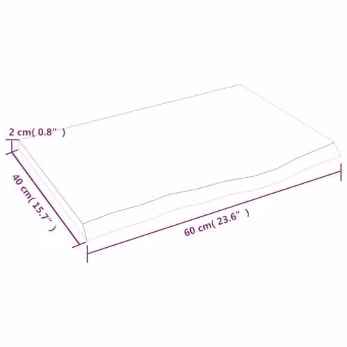 vidaXL Wall Shelf in Brown Oak, W/D/H: 60 x 40 x 2 cm – 3