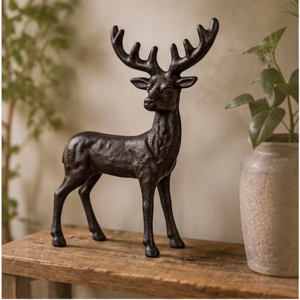 Four Candle Black Cast Iron Stag Ornament – 2