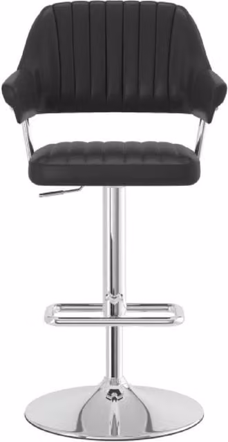 netfurniture Vibe Retro Adjustable Bar Stool in Black Faux Leather with Chrome Frame – 1