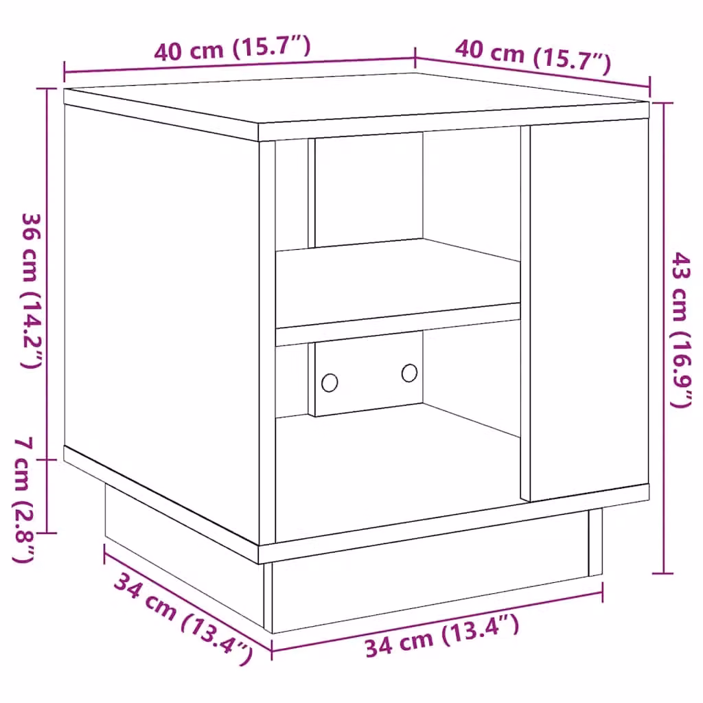 Berkfield Home Rustic Brown Square Coffee Table in Engineered Wood W/D/H: 40 x 40 x 43 cm – 6