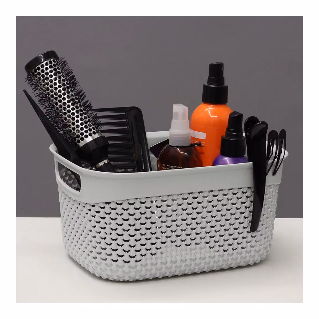 JVL Droplette Plastic Storage Box, 3.3L, Grey, W: 12 cm, D: 24 cm, H: 18 cm – 2