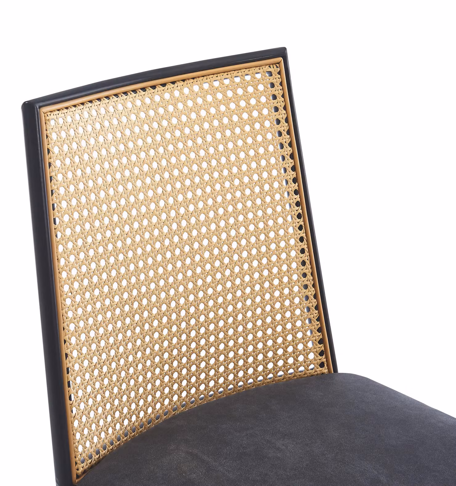 Nordlys Set of 2 Industrial Black Metal and Rattan Dining Chairs – 4