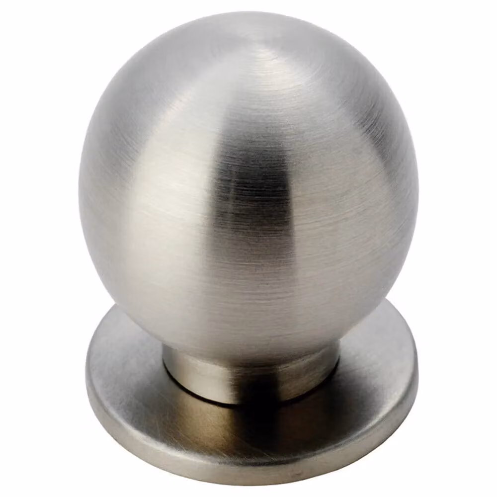 Loops Set of 4 Small Solid Ball Cupboard Door Knobs, Brushed Stainless Steel, 25mm Diameter – 2