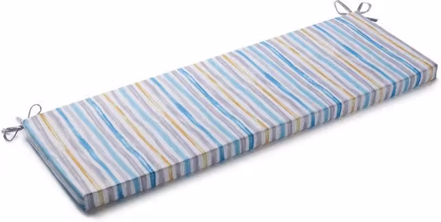 Livinluxury Multicolour Water Repellent Rectangular Bench Pad with Removable Machine Washable Polyester Cover