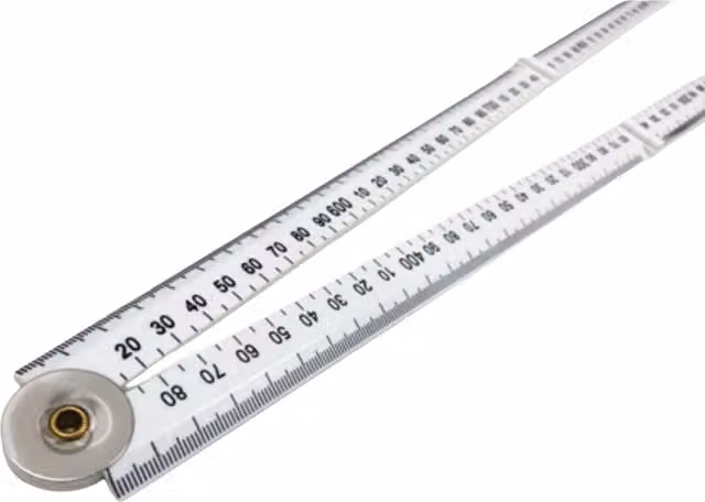 Garden Mile White Metal 1m Folding Ruler